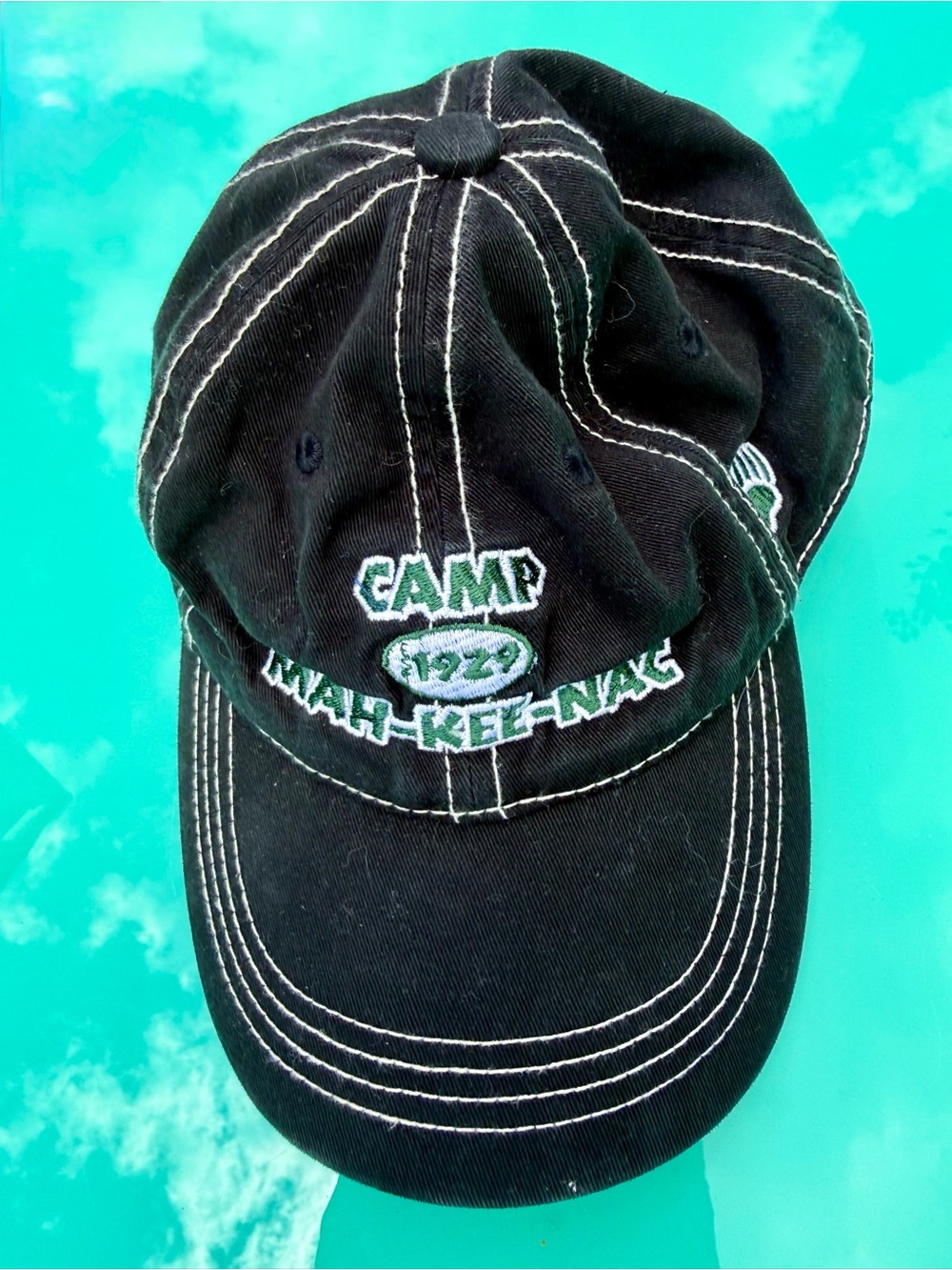 Camp Mah-Kee-Nac Black Baseball Cap with Green Embroidery